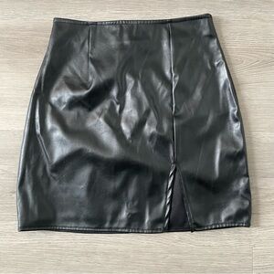 Windsor Black Leather Pencil Skirt Size S